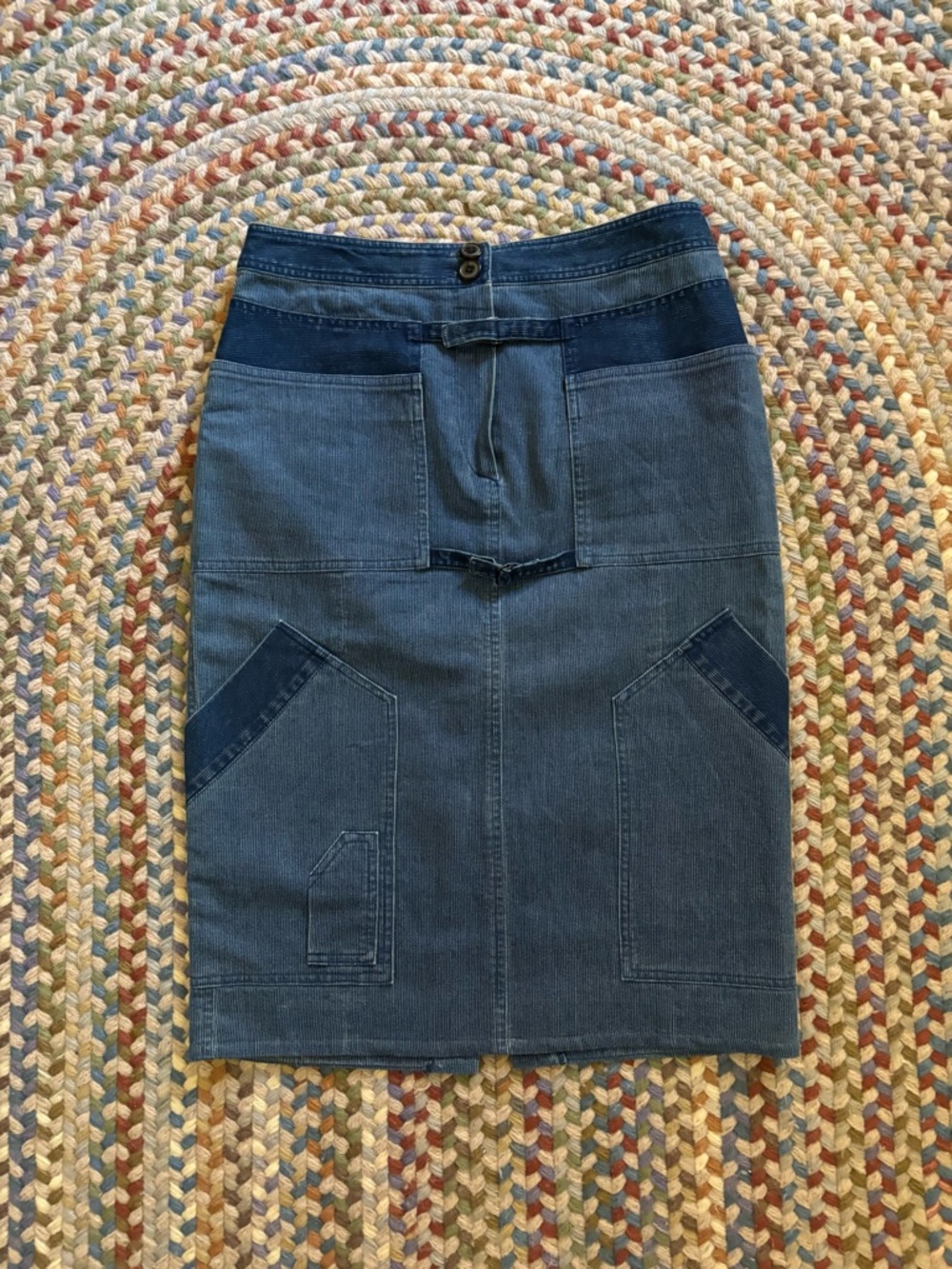 John Galliano Denim Corduroy Pencil Skirt
